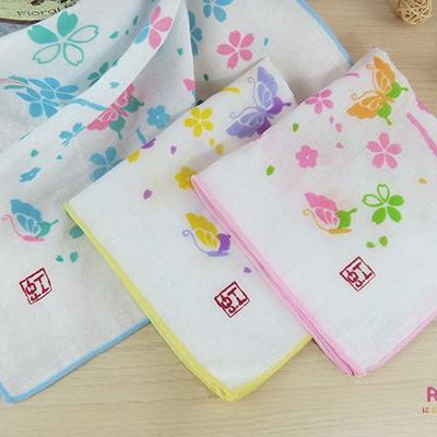 雙層紗布方巾(蝴蝶)